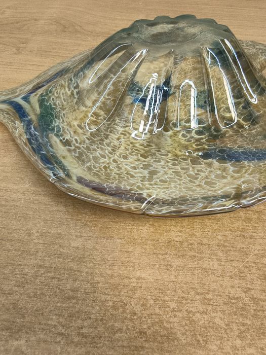 Ręcznie formowana patera / talerzyk artystyczny – szkło wielobarwne