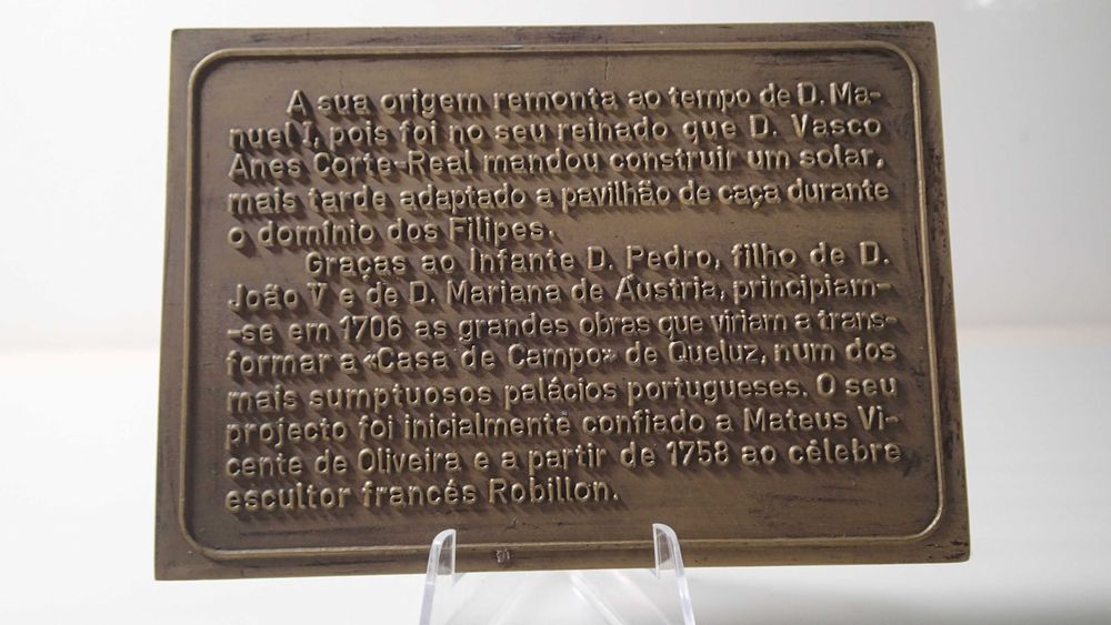 Placa em Bronze do Palácio de Queluz