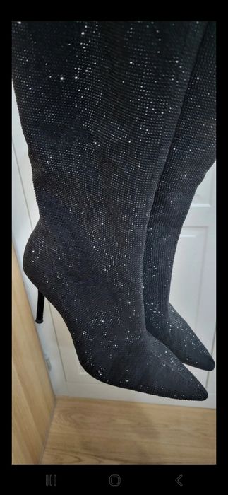 Kozaki Zara 38 cekinowe nowe