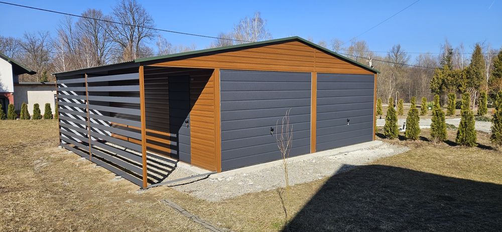 Garaż Drewnopodobny Antracyt Hala Wiata rolnicza Blaszak domek ogrodow