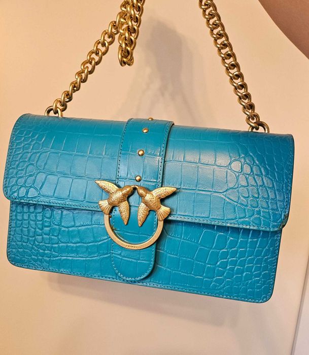 Pinko Love Bag torebka niebieska błękitna