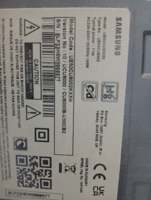 Samsung UE50CU8002KXXH 50xali