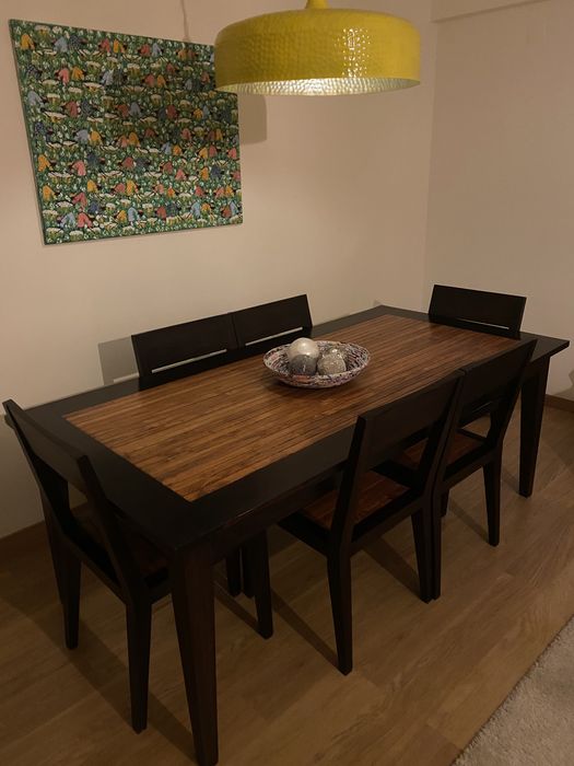 Mesa sala + 6 cadeiras