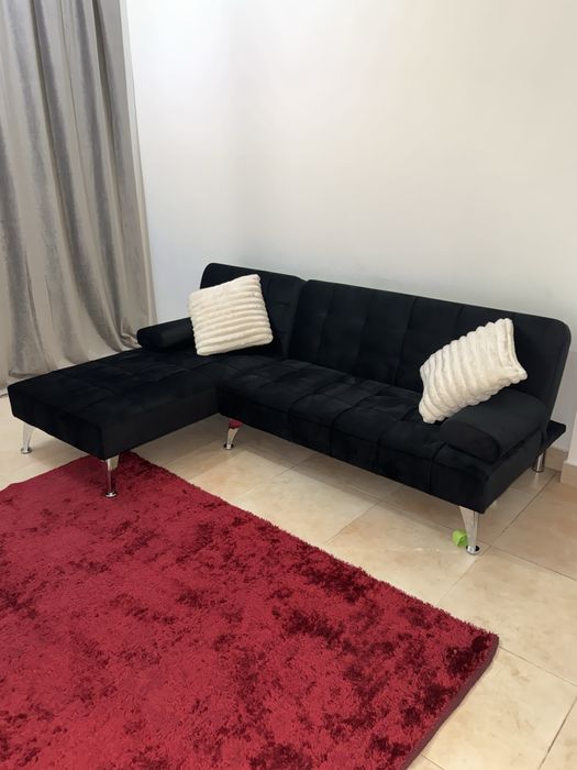 Sofa novo preto veludo