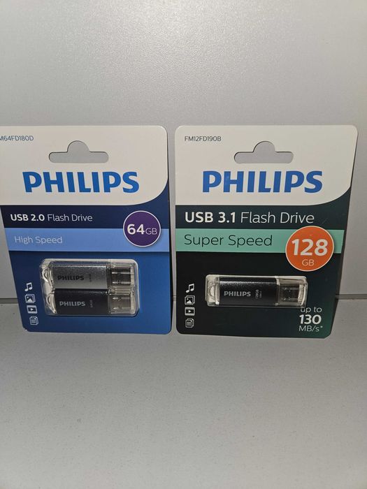 2x Pendrive Philips USB 64 GB + pendrive Philips 128GB Wrocław