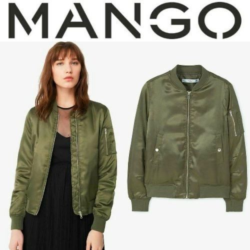 Сатиновый бомбер mango