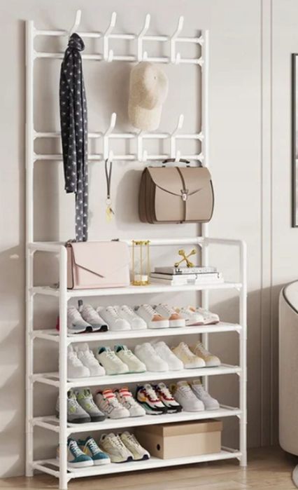 WIESZAK biały 172cm z półkami organizer ubrań butów