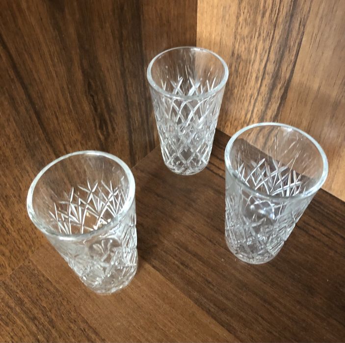 Хрустальные стопки, стаканчики, 6 шт, солонка