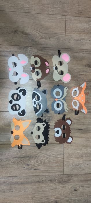 Набір з 10 масок з фетру (Лісові тваринки, Щенячий патруль) Paw patrol