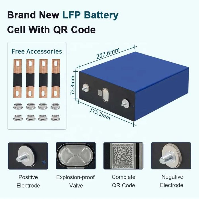 LiFePO4 акумулятори 12Вт/комірки Hithium 314Ah 11000 циклів