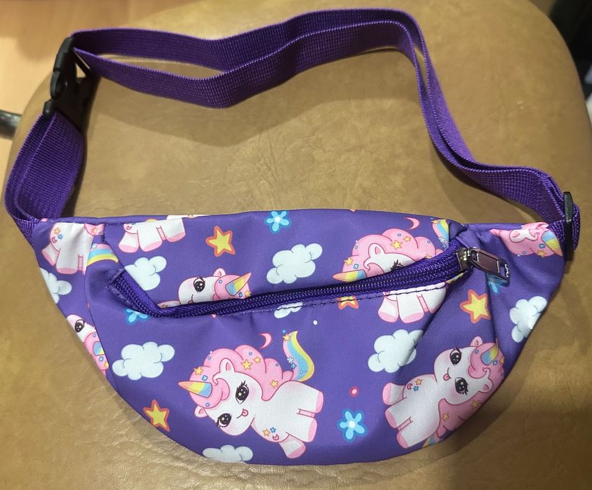 Bolsa de Cintura Unicórnio Roxa ou Lilás