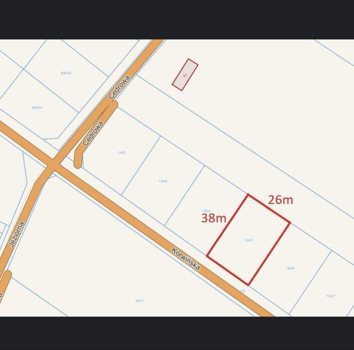 Działka budow. w Piotrowicach ul Korwińska- przy drodze asfaltowej