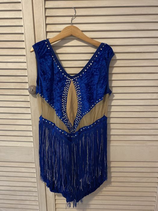 Strój taneczny jazz z frędzlami i cekinami 165-170cm