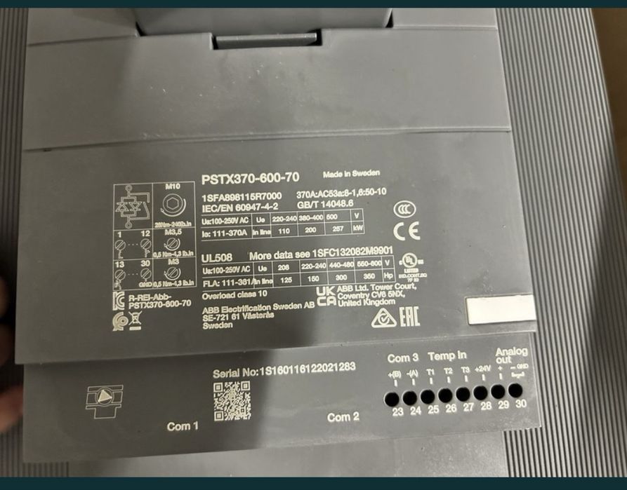 Softstart ABB PSTX370-600-70