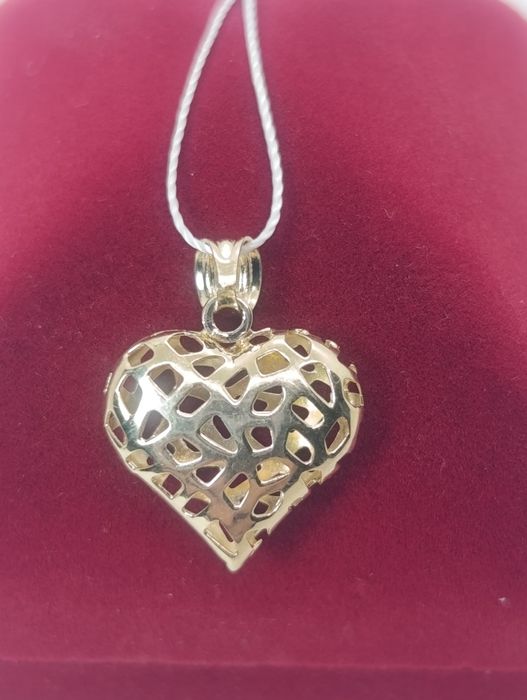 Złota zawieszka wisiorek w formie serduszka złoto próby 585° 14k