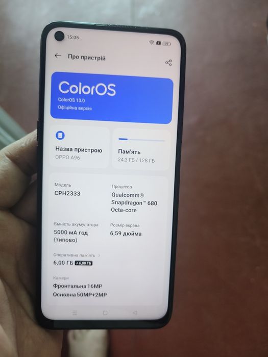 Oppo a96 12/128гб 50мп 90гц Супер стан