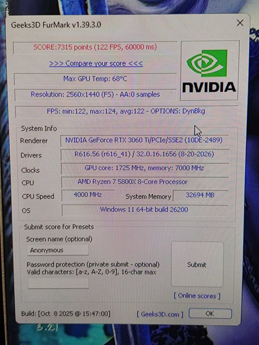 Gigabyte rtx 3060 TI 8 GB Vision Biały