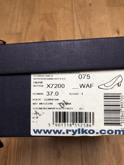 Obuwie buty czółenko obcasy czarne klasyczne Ryłko skóra naturalna 37