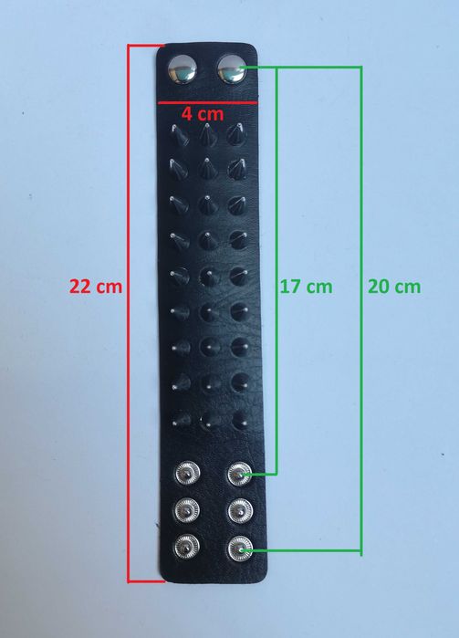 Pieszczocha, bransoletka: 3-rzędowe srebrne kolce (metal, rock, punk)