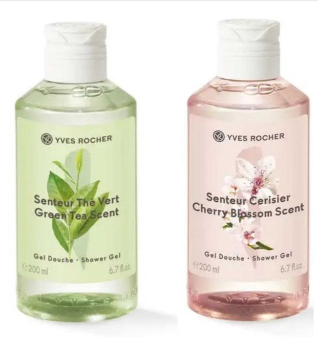 Набор Гель для душа Вишневый цвет + Гель Зеленый чай Ив Роше Yves