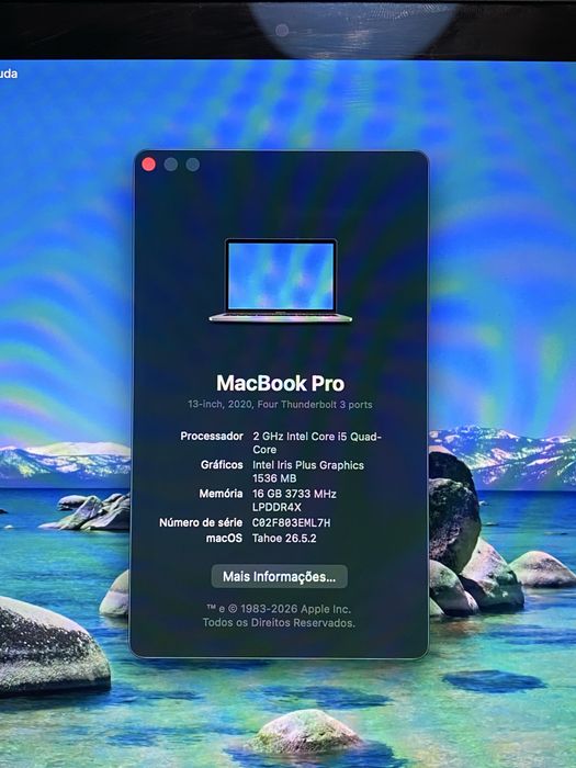 Apple MacBook Pro 13" (2020) Space Gray | Intel i5 Quad-Core | 16GB RAM | SSD 512GB | 4 Portas Thunderbolt | Impecável c/ Carregador | Aceito Retomas