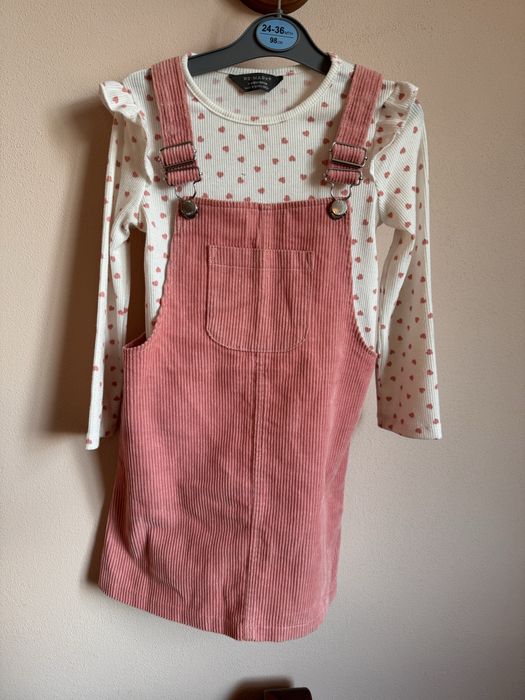 Набір вельветовий сарафан і реглан у рубчик primark 3-4 роки