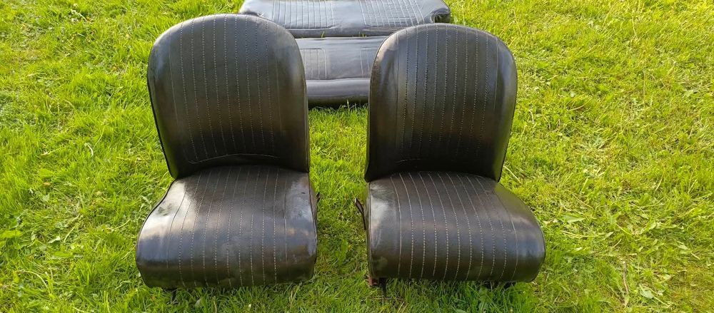 Fotele + Kanapa Fiat 126p Maluch FL Czarna Skaj Zestaw