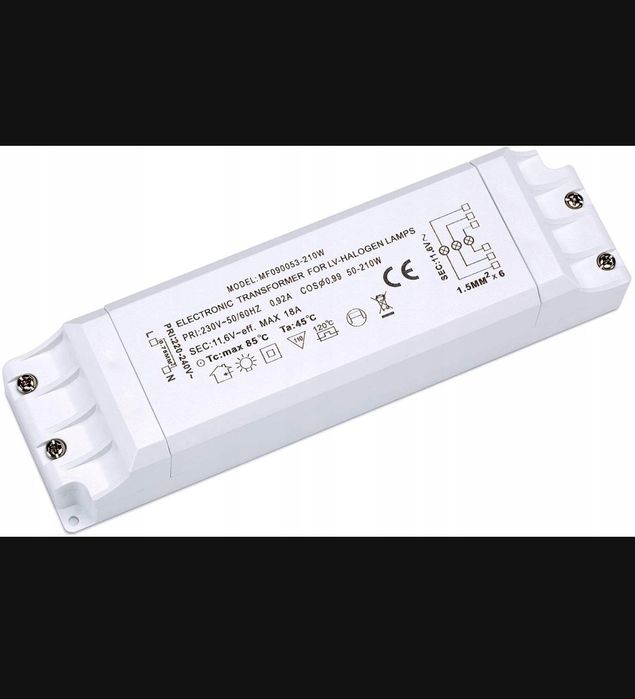 Elektroniczny transformator 230V AC na 12V 50-210W