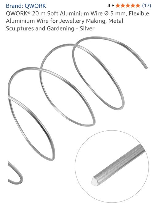 Fio de Alumínio 5mm x 20m, suave e flexível