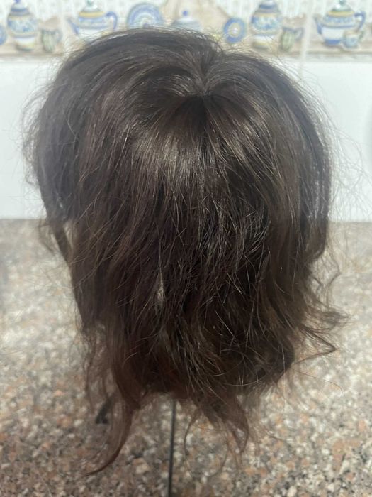 Topper de cabelo humano  cor castanho café