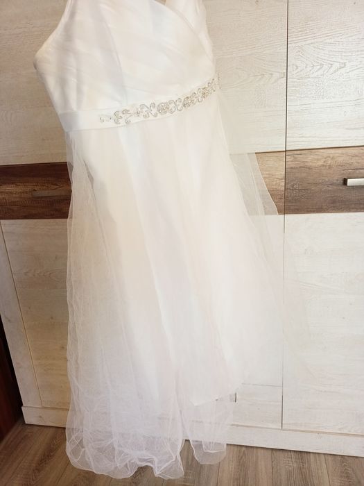 Elegancka sukienka damska biała tiulowa Lilly rozmiar L 40