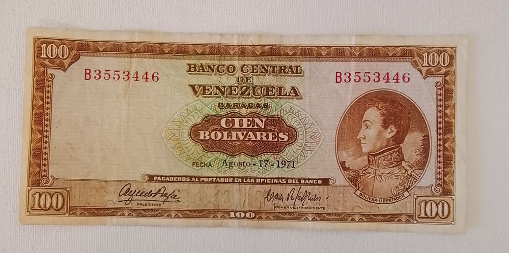 Nota 100 Bolívares 1971
