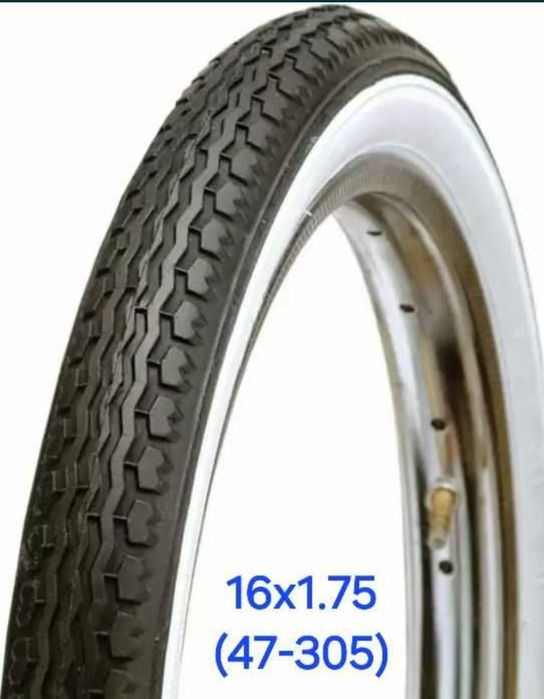 Pneus 16x1.75 pretos faixa branca 20x1.75/22x1.3/8 - 24x1.75/26x1.75