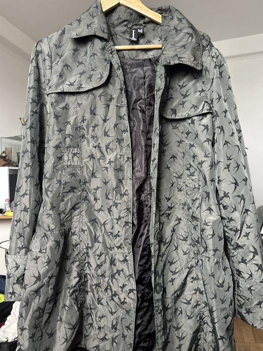 Легкий дощовик Izabel London хакі з принтом птахів, XL