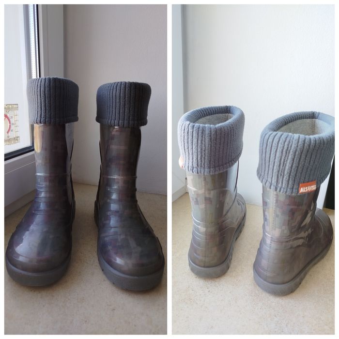 Резинові чоботи утеплені дитячі, 32 розмір, гумові чобітки