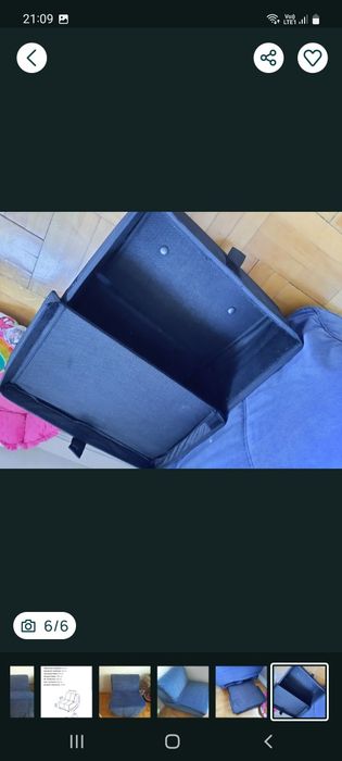 Fotel rozkładany Ikea stan dobry plus pojemnik na pościel Polecam