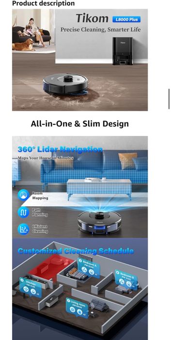 Миючий робот пилосос Tikom L8000 Plus