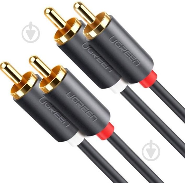 Кабель UGREEN AV104 2 RCA Male to 2 RCA Male Audio Cable 2 м черный