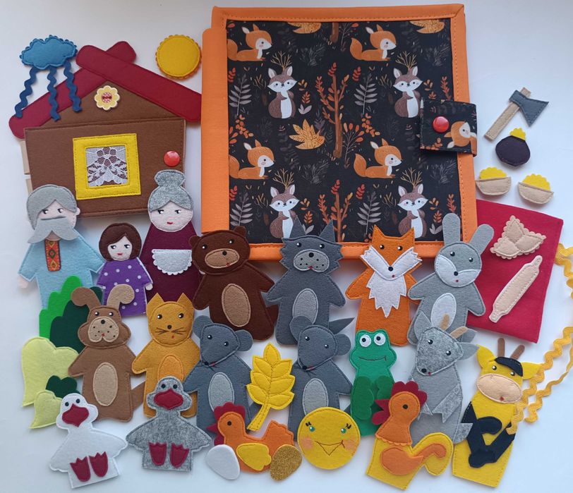 Пальчиковий театр 12 казок. Книга з фетру.В наявності!