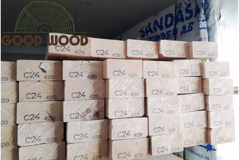 Legary tarasowe 45x170 C24 podłogowe kantówka DREWNO SKANDYNAWSKIE