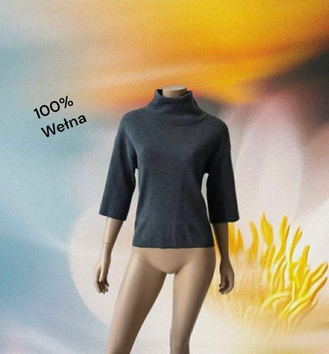 Tiger of Sweden półgolf sweter z krótkim rękawem damski S 100%wełna
10