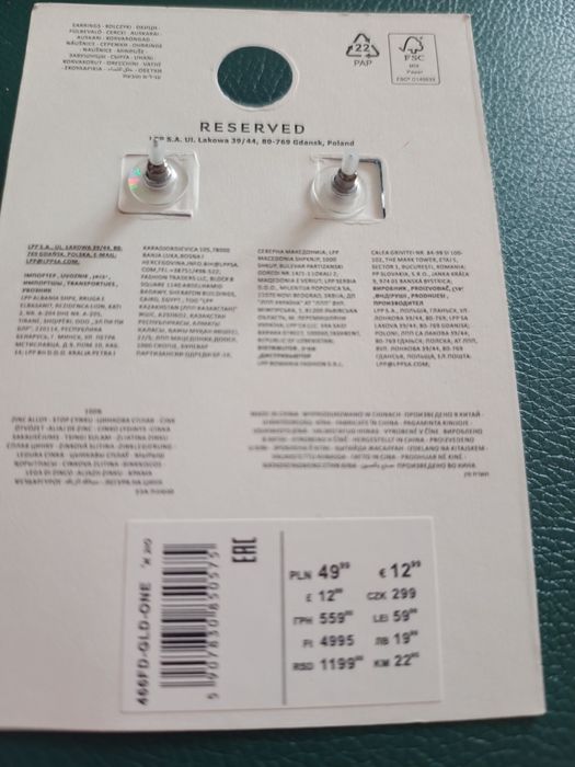 Kolczyki Reserved czarne