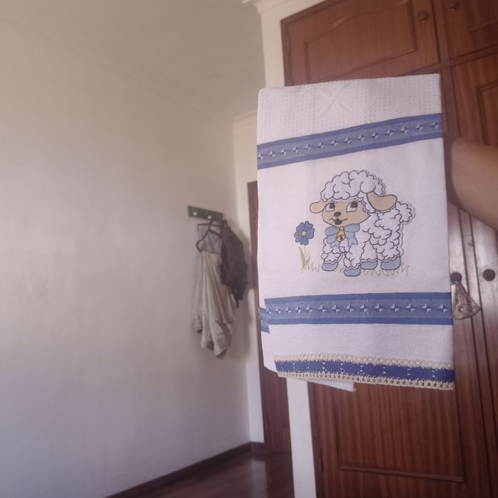 Panos bordados com renda