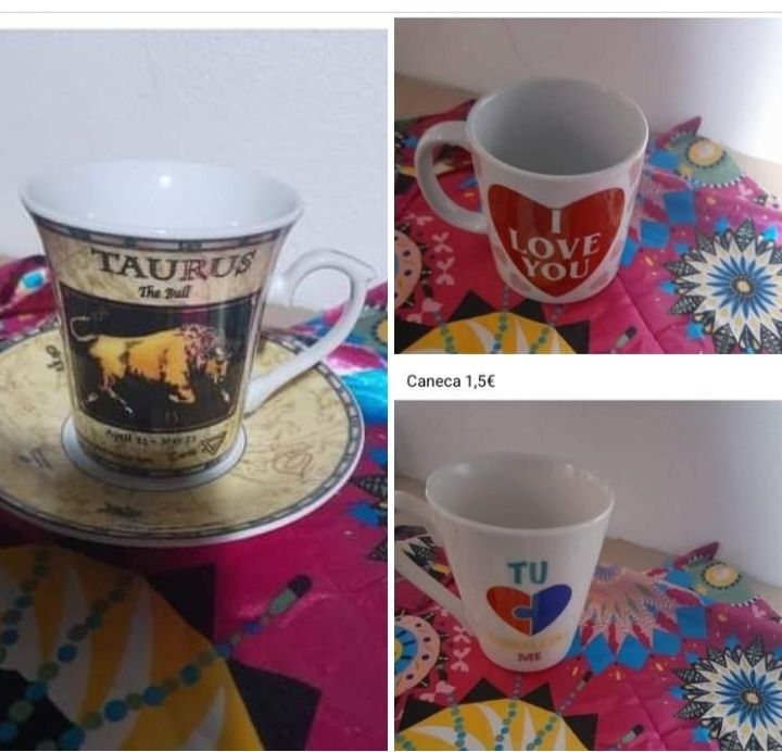 Várias chávenas para decorar