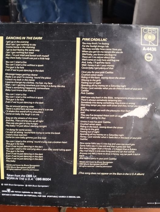 Disco de vinil single Bruce Springsteen425701579183902722