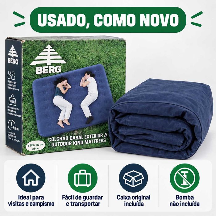 Colchão insuflável BERG King Size 203 × 183 cm