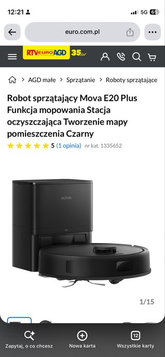 Robot sprzatajacy Mova e20 plus kupiony rok temu w rtv euro agd