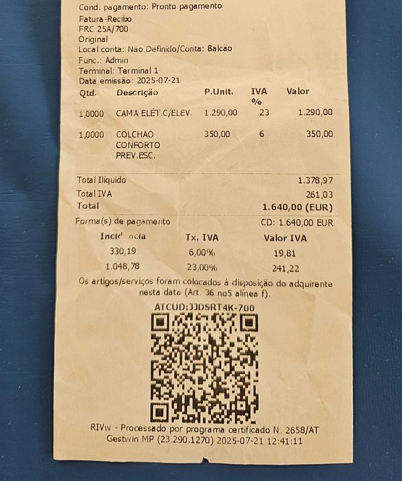 Cama articulada hospitalar elétrica  comprada Julho 2024