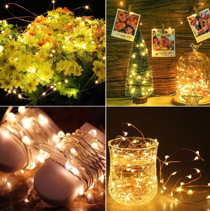 Светодиодная яркая гирлянда на батарейках 3м