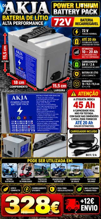 Bateria Lítio 328€. Oportunidade